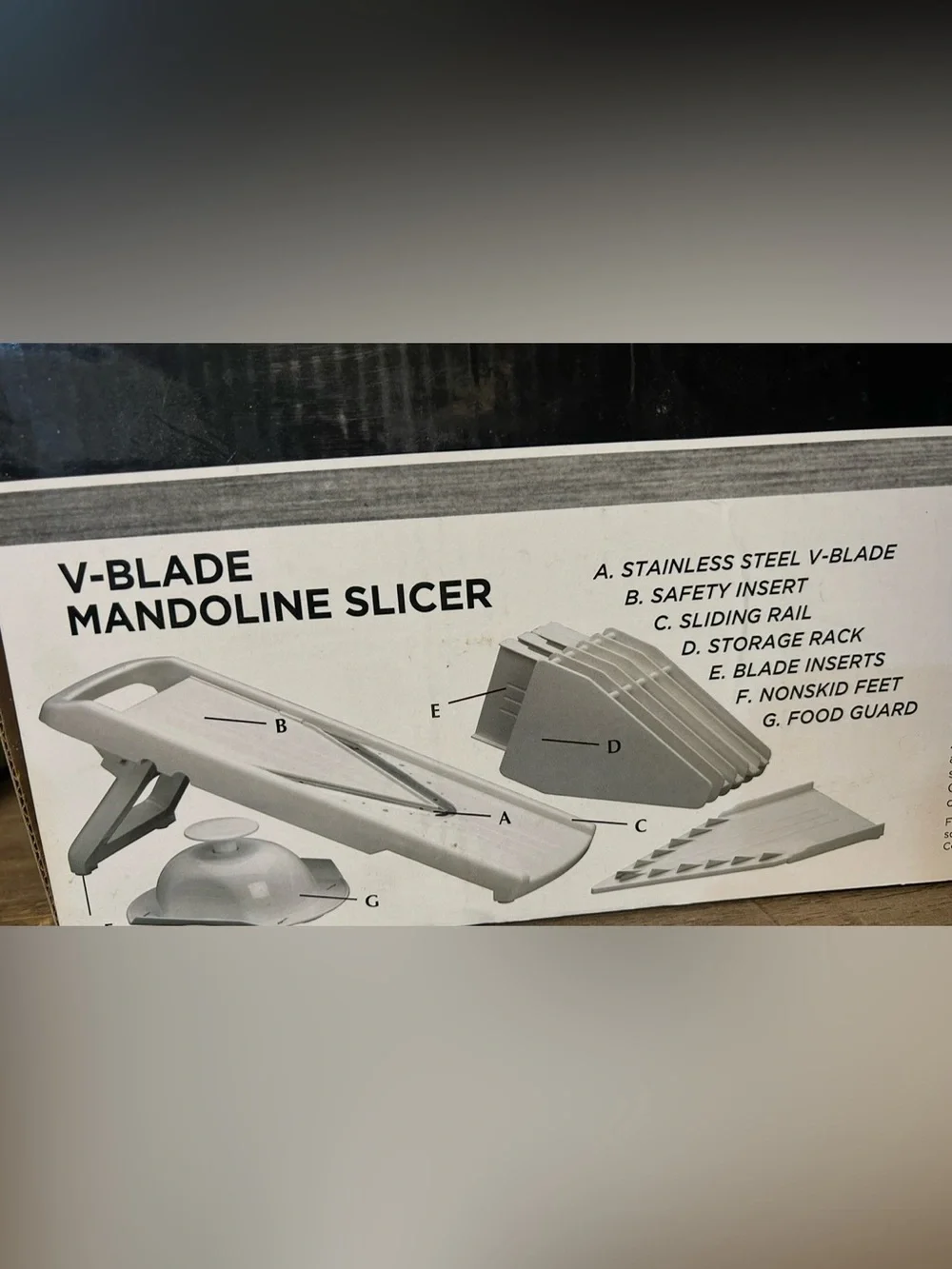 Farberware White V-Blade Mandoline Slicer with Food Guard